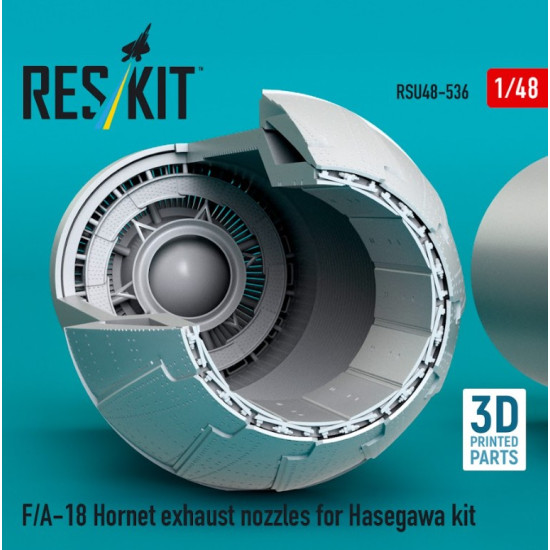 Reskit Rsu48-0536 1/48 F/A-18 Hornet Exhaust Nozzles For Hasegawa Kit 3d Printed