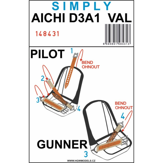 Hgw 148431 1/48 Aichi D3a1 Val Seatbelts