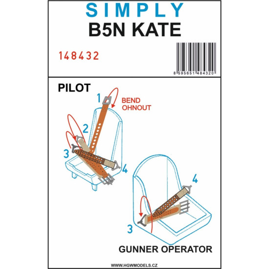 Hgw 148432 1/48 B5n Kate Seatbelts