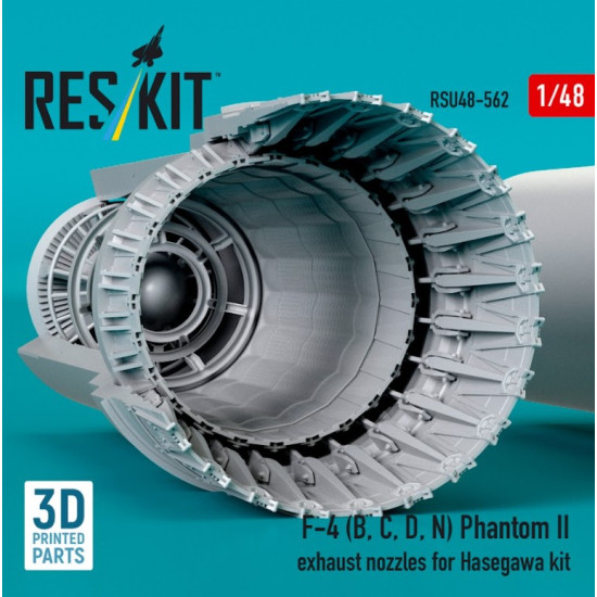 Reskit Rsu48-0562 1/48 F-4 B C D N Phantom Ii Exhaust Nozzles For Hasegawa Kit 3d Printed