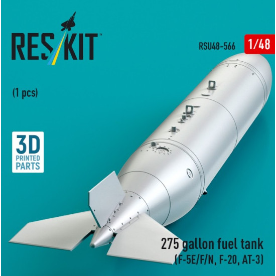 Reskit Rsu48-0566 1/48 275 Gallon Fuel Tank F-5e/F/N F-20 At-3 1 Pcs 3d Printed