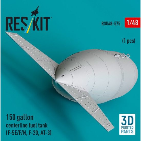 Reskit Rsu48-0575 1/48 150 Gallon Centerline Fuel Tank F-5e/F/N F-20 At-3 1 Pcs 3d Printed