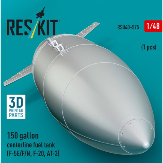 Reskit Rsu48-0575 1/48 150 Gallon Centerline Fuel Tank F-5e/F/N F-20 At-3 1 Pcs 3d Printed