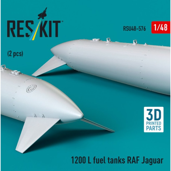 Reskit Rsu48-0576 1/48 1200 L Fuel Tanks Raf Jaguar 2 Pcs 3d Printed