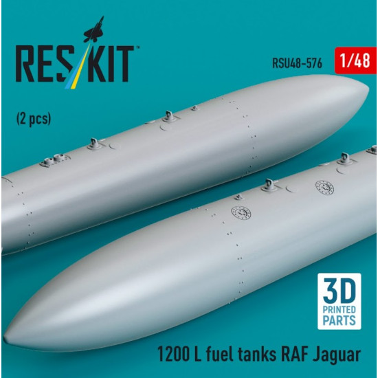 Reskit Rsu48-0576 1/48 1200 L Fuel Tanks Raf Jaguar 2 Pcs 3d Printed