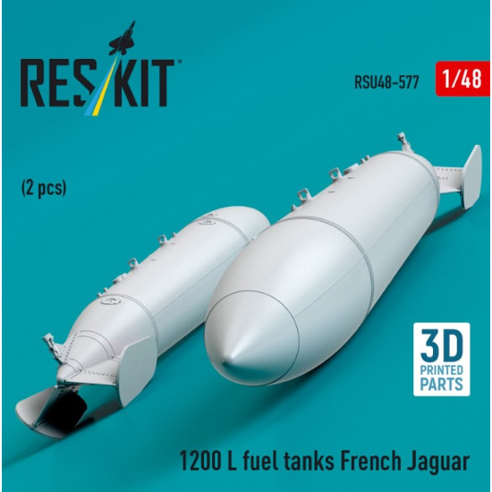 Reskit Rsu48-0577 1/48 1200 L Fuel Tanks French Jaguar 2 Pcs 3d Printed