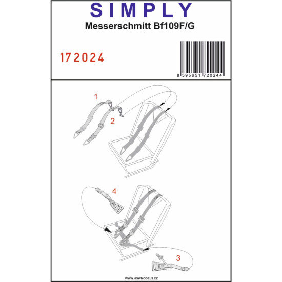Hgw 172024 1/72 Bf109f/G Seatbelts