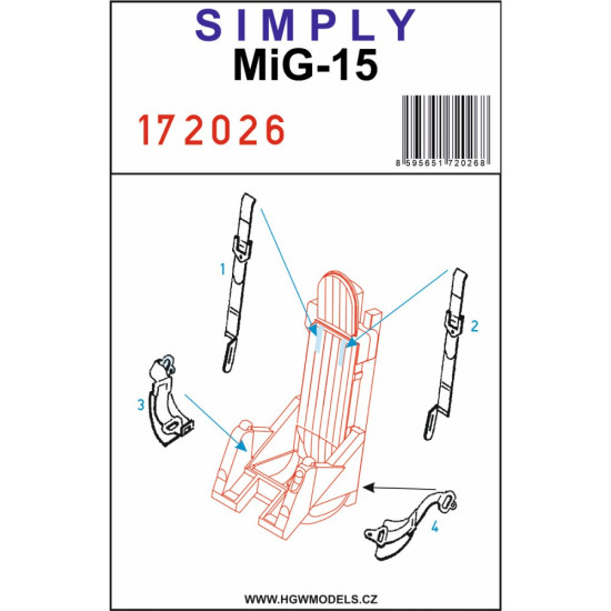 Hgw 172026 1/72 Mig-15 Seatbelts