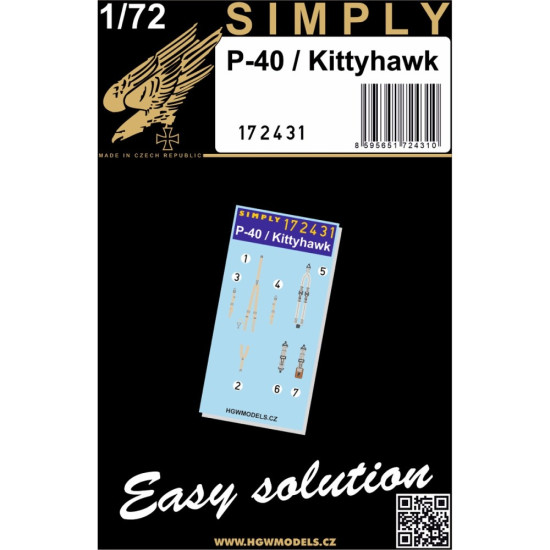 Hgw 172431 1/72 P-40 / Kittyhawk Seatbelts