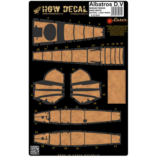 Hgw 532081 1/32 Albatros D.v And D.va Laser-cut Decal