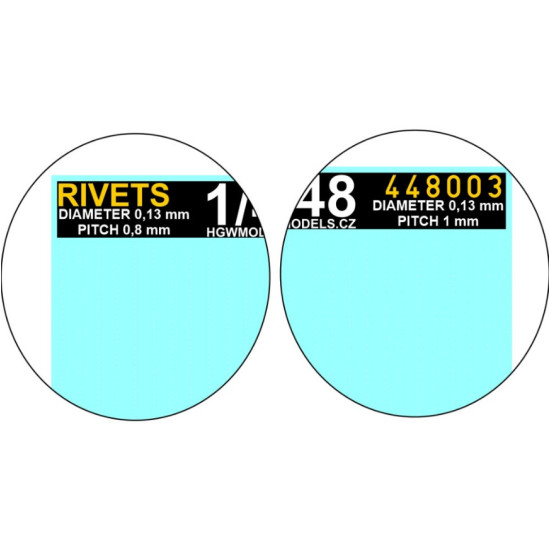 Hgw 448003 1/48 Free Lines Positive Rivets Diameter 0.13mm Spacing 0.8mm/1mm