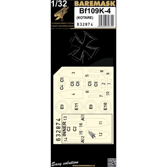 Hgw 632874 1/32 Bf109k-4 Masks Designed For Kotare