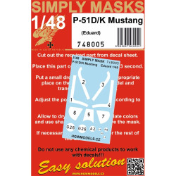 Hgw 748005 1/48 P-51d/K Mustang Simply Masks Designed For Eduard