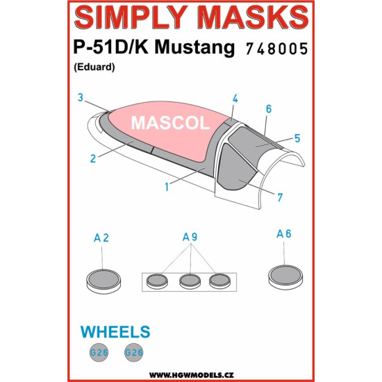 Hgw 748005 1/48 P-51d/K Mustang Simply Masks Designed For Eduard