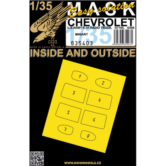 Hgw 635403 1/35 Chevrolet G7105, K51, G506 Masks Designed For Miniart