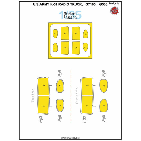 Hgw 635403 1/35 Chevrolet G7105, K51, G506 Masks Designed For Miniart