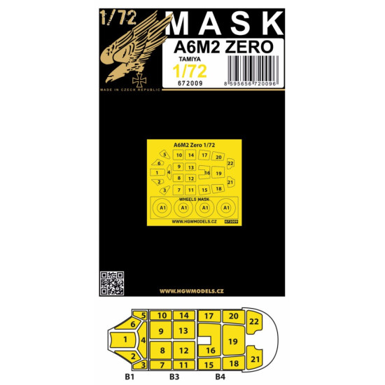Hgw 672009 1/72 A6m2 Zero Masks Designed For Tamiya