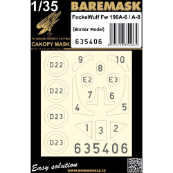 Hgw 635406 1/35 Focke Wulf Fw190a-6 / A-8 Masks Designed For Border Model