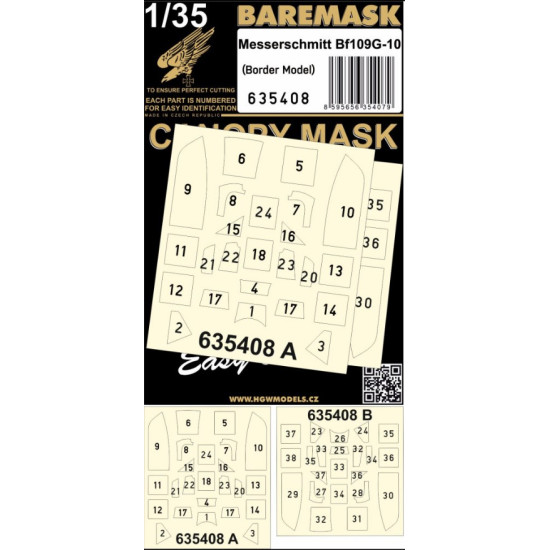 Hgw 635407 1/35 Spitfire Mk.v Canopy Mask Designed For Border Model