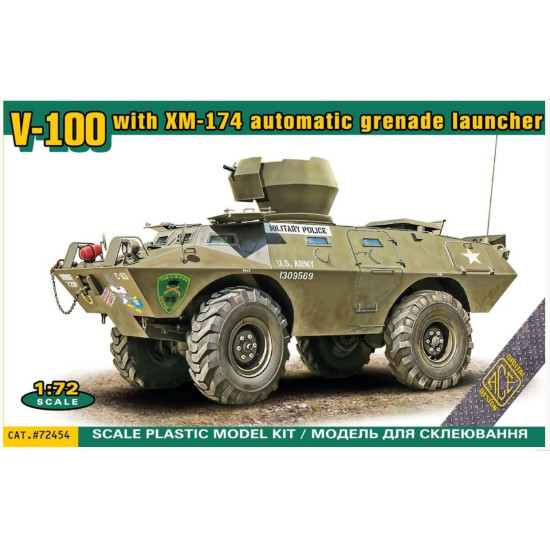 Ace 72454 1/72 V-100 With Xm-174 Automatic Grenade Launcher Plastic Model Kit