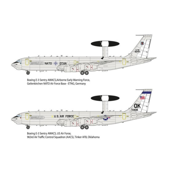 Roden 345 1/144 Boeing E-3 Sentry Awacs Plastic Model Aircraft
