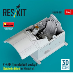 Reskit Rsu48-0591 1/48 P-47m Thunderbolt Cockpit Detailed Edition For Miniart Kit 3d Printed
