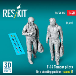 Reskit Rsf48-0113 1/48 F-14 Tomcat Pilots In A Standing Position - Scene 1 2 Pcs 3d Printed