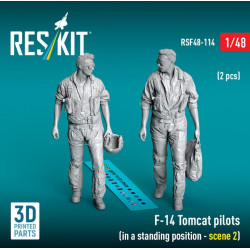 Reskit Rsf48-0114 1/48 F-14 Tomcat Pilots In A Standing Position - Scene 2 2 Pcs 3d Printed