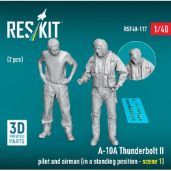 Reskit Rsf48-0117 1/48 A-10А Thunderbolt II pilot and airman in a standing position - scene 1 2 pcs 3D Printed