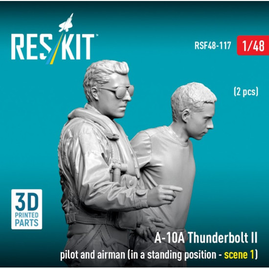 Reskit Rsf48-0117 1/48 A-10А Thunderbolt II pilot and airman in a standing position - scene 1 2 pcs 3D Printed