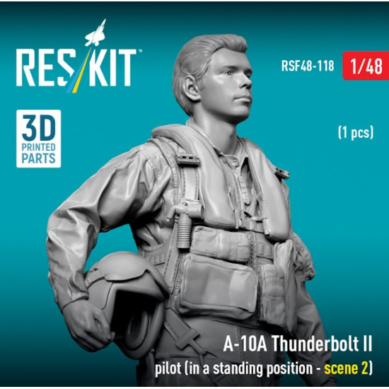 Reskit Rsf48-0118 1/48 A-10a Thunderbolt Ii Pilot In A Standing Position - Scene 2 1 Pcs 3d Printed