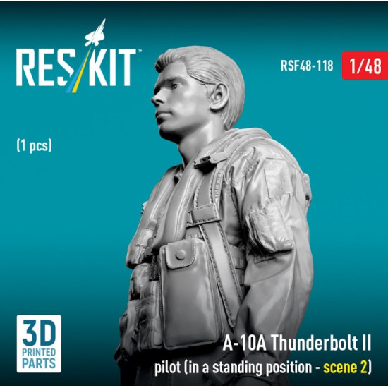 Reskit Rsf48-0118 1/48 A-10a Thunderbolt Ii Pilot In A Standing Position - Scene 2 1 Pcs 3d Printed