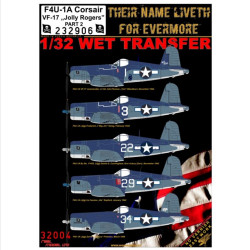 Hgw 232906 1/32 F4u-1a Vf-17 Jolly Rogers Part 2 Wet Decal