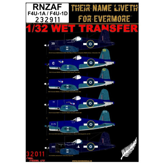 Hgw 232911 1/32 Rnzaf F4u-1a / F4u-1d Wet Decal