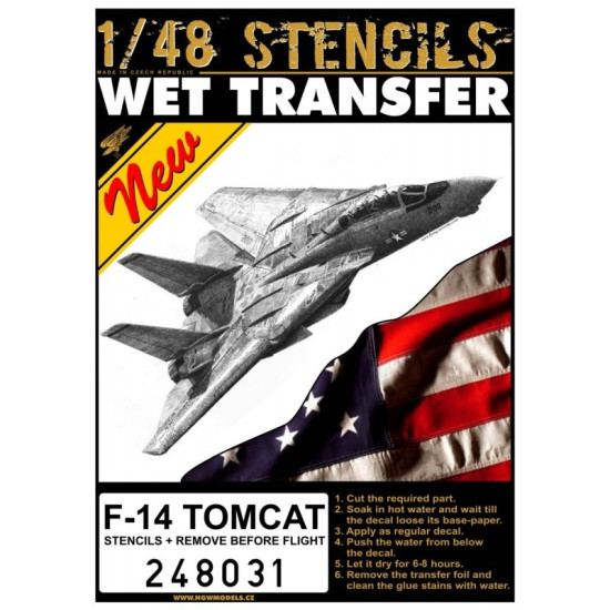 Hgw 248031 1/48 F-14 Tomcat Stencils And Rbf Wet Decal