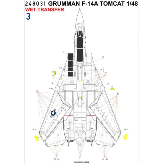 Hgw 248031 1/48 F-14 Tomcat Stencils And Rbf Wet Decal