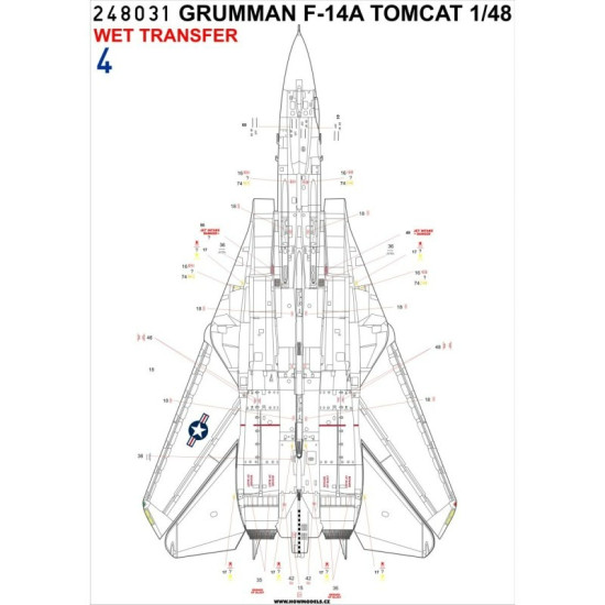 Hgw 248031 1/48 F-14 Tomcat Stencils And Rbf Wet Decal