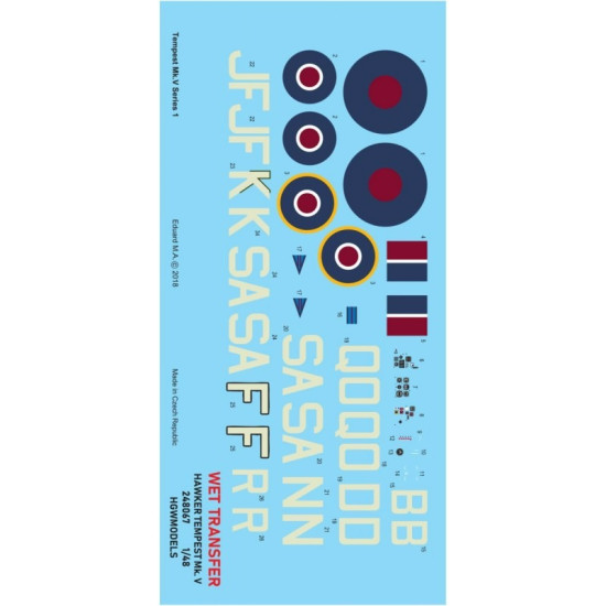 Hgw 248079 1/48 Hawker Tempest Mkv Series 1 Markings And Stencils Wet Decal