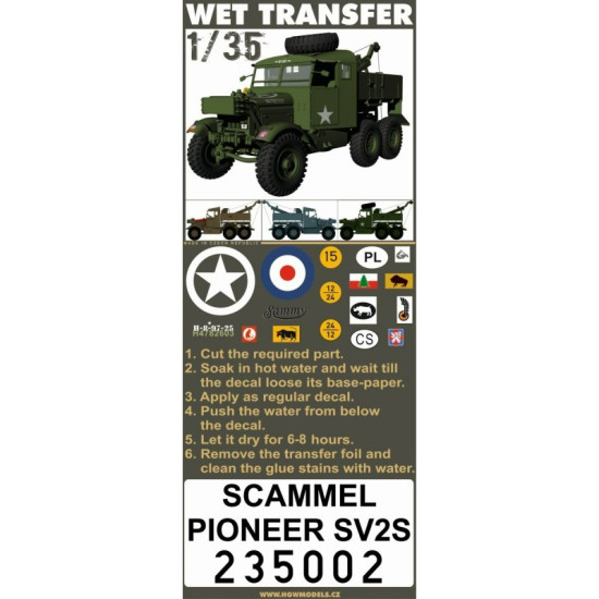 Hgw 235002 1/35 Scammel Pioneer Sv2s Stencils Wet Decal