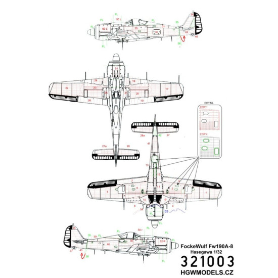 Hgw 321003 1/32 Riveting Sets For Focke-wulf Fw 190a-8 For Hasegawa