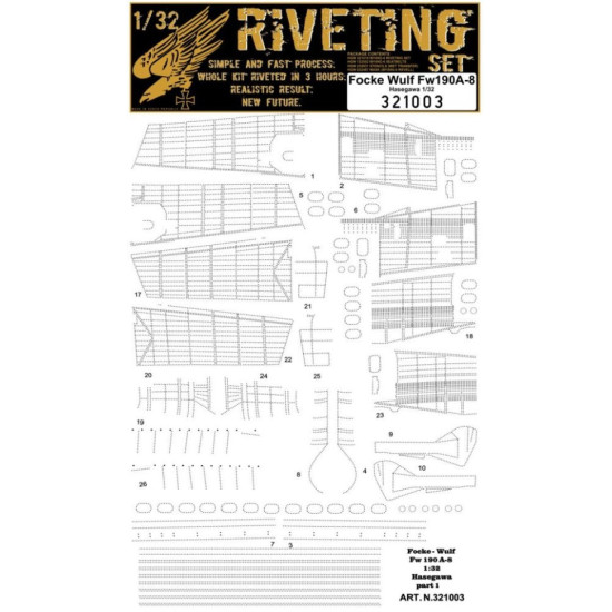 Hgw 321003 1/32 Riveting Sets For Focke-wulf Fw 190a-8 For Hasegawa