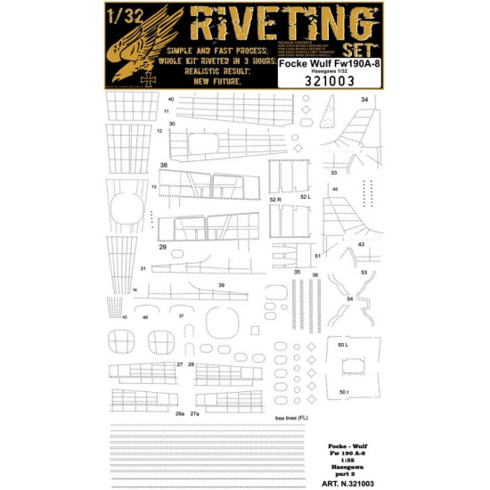 Hgw 321003 1/32 Riveting Sets For Focke-wulf Fw 190a-8 For Hasegawa