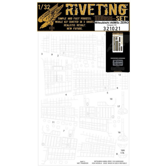 Hgw 321021 1/32 Riveting Sets,decal,mask For Mitsubishi A6m5c Zero For Hasegawa