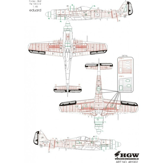Hgw 481002 1/48 Fw 190d-9 Riveting Set And Fabric Covering
