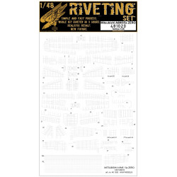 Hgw 481020 1/48 A6m5 And 5a Zero Riveting Set For Tamiya