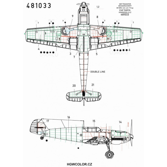 Hgw 481033 1/48 Messerschmitt Bf109 E-3 /4 /7 / Trop For Tamiya