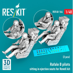Reskit Rsf48-0164 1/48 Rafale B Pilots Sitting In Ejection Seats For Revell Kit 2 Pcs 3d Printed