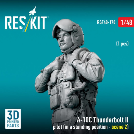 Reskit Rsf48-0170 1/48 A-10c Thunderbolt Ii Pilot In A Standing Position - Scene 2 1pcs 3d Printed