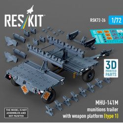 Reskit Rsk72-0026 1/72 Mhu-141m Munitions Trailer With Weapon Platform Type 1 3d Printed Model Kit