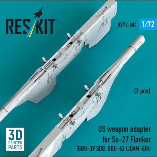 Reskit Rs72-0604 1/72 Us Weapon Adapter For Su-27 Flanker 2 Pcs Gbu-39 Sdb Gbu-62 Jdam-er 3d Printed
